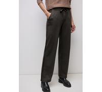 Jogger Pants STREET ONE, Damen, Gr. 42, Länge 30, deep roast braun, Stoff, 61% Viskose, 25% Polyamid, 9% Polyester, 5% Elasthan, unifarben, comfort fit lang, Hosen, High Waist (71442530-42) deep roast