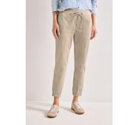 Jogger Pants STREET ONE, Damen, Gr. 44, Länge 28, beige (cobble stone), Web, 98% Baumwolle, 2% Elasthan, unifarben, loose fit knöchelfrei, Hosen, aus Baumwolle mit Stretchanteil (33524446-44) cobble s
