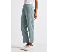 Jogger Pants STREET ONE, Damen, Gr. 44, Länge 28, blau (arona blau), Stoff, 47% Viskose, 45% Polyester, 4% Elasthan, 4% Polyamid, unifarben, loose fit knöchelfrei, Hosen, Middle Waist (90712817-44) ar