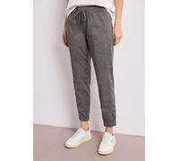 Jogger Pants STREET ONE, Damen, Gr. 46, Länge 28, grau (charcoal grau), Web, 97% Baumwolle, 3% Elasthan, unifarben, loose fit knöchelfrei, Hosen, aus Baumwolle mit Stretchanteil (74222054-46) charcoal