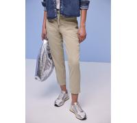 Cargohose STREET ONE, Damen, Gr. 46, Länge 28, cobble stone, Stoff, 60% Lyocell, 37% Baumwolle, 3% Elasthan, unifarben, loose fit knöchelfrei, Hosen Cargohose, im Cargo-Style (40089137-46) cobble ston