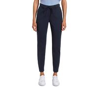 Jogger Pants TOM TAILOR, Damen, Gr. 36, Länge 32, blau (marine), Jersey, Obermaterial: 60% Viskose, 34% Polyamid, 6% Elasthan, unifarben, lässig geschnitten lang, Hosen, mit Bundfalten (39742615-36) m