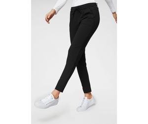 Jogger Pants TOM TAILOR "Loose - Slim", Damen, Gr. 36, Länge 32, schwarz (deep schwarz), Web, Obermaterial: 60% Viskose, 34% Polyamid, 6% Elasthan, unifarben, lässig geschnitten lang, Hosen, mit Bundf