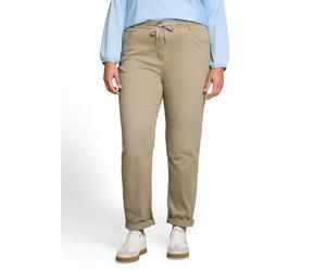Jogger Pants TOM TAILOR PLUS, Damen, Gr. 46, Länge 28, silber olive, Web, Obermaterial: 92% Baumwolle, 5% Polyester, 3% Elasthan. Futter: 100% Baumwolle, 7/8-Länge, Hosen, im 5-Pocket-Stil mit Stretch