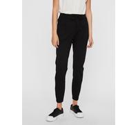 Jogger Pants VERO MODA "VMEVA", Damen, Gr. XS (34), Länge 32, schwarz, Milano Rib, Obermaterial: 65% Viskose, 30% Nylon, 5% Elasthan, unifarben, loose fit 7/8-Länge, Hosen (65107259-XS) schwarz
