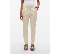 Jogger Pants VERO MODA "VMEVA MR LOOSE STRING PANT GA NOOS" Gr. M (38), Länge 32, beige (pumice stone detail:melange), Damen, Web, Obermaterial: 65% Viskose, 30% Nylon, 5% Elasthan, meliert, Hosen, hi
