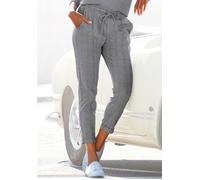 Jogger Pants VIVANCE "aus bequemen Stretchstoff", Damen, Gr. 36, N-Gr, schwarz (grau, schwarz, kariert), Jersey, Obermaterial: 79% Polyester, 19% Viskose, 2% Elasthan, kariert, figurumspielend knöchel