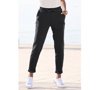 Jogger Pants VIVANCE "aus sommerlich leichtem Stoff", Damen, Gr. 42, N-Gr, schwarz, Jersey, Obermaterial: 79% Polyester, 19% Viskose, 2% Elasthan, unifarben, figurumspielend knöchelfrei, Hosen, mit pr