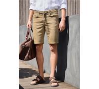 Bermudas STREET ONE MEN, Herren, Gr. 34, coastal sand, Web, 82% Baumwolle, 17% Polyester, 1% Elasthan, unifarben, comfort fit kurz, Hosen Bermudas, Middle Waist (26339239-34) coastal sand