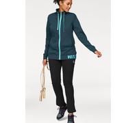 Jogginganzug H.I.S, Damen, Gr. 42, blau (petrol), Obermaterial: 50% Baumwolle, 50% Polyester, unifarben, bequem, Sportanzüge Jogginganzug, Große Größen (858418-42) petrol