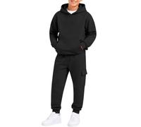 Jogginganzug Kinder Jungen 2 Teilig Sweatshirt mit Kapuze & Jogginghose | Trainingsanzug Kinder Sportanzug Einfarbig Langarm Hoodie Und Jogginghose Lässige Jogging Freizeitanzug Bekleidungsset
