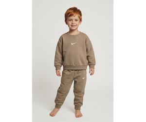 Jogginganzug NIKE SPORTSWEAR "ESSENTIAL FLEECE CREW SET" Gr. 68, beige (hemp), Sportanzüge, Jungen, 68, Sweatware, Obermaterial: 60% Baumwolle, 40% Polyester, Jogginganzug, für Babys und Kinder, unifa