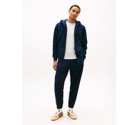 Jogginganzug TOMMY JEANS "TJM REGULAR FLAG", Herren, Gr. S, schwarz night navy, Sweatware, Obermaterial: 80% Baumwolle, 20% Polyester, bestickt, unifarben, regular fit, Sportanzüge Jogginganzug, Sweat