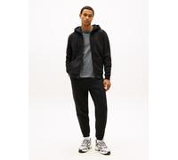 Jogginganzug TOMMY JEANS "TJM REGULAR FLAG", Herren, Gr. S, schwarz, Sweatware, Obermaterial: 80% Baumwolle, 20% Polyester, bestickt, unifarben, regular fit, Sportanzüge Jogginganzug, Sweatjacke und S