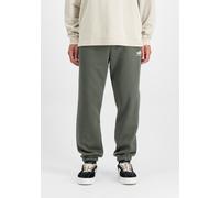 Sweathose ALPHA INDUSTRIES "Basic Jogger Small Logo II", Herren, Gr. XL, N-Gr, grün (schwarz olive), Sweatware, Obermaterial: 80% Baumwolle, 20% Polyester, bedruckt, slim fit lang, Hosen Sweathose (93