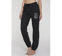 Jogginghose BENCH. LOUNGEWEAR, Damen, Gr. 48/50, N-Gr, schwarz, angeraute Sweatware, Obermaterial: 60% Baumwolle, 40% Polyester, unifarben, Basic, klassisch lang, Hosen Jogginghose, mit seitlichen Tas