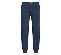 Jogginghose BLEND "BHTino", Herren, Gr. 38, Länge 30, marineblaus, Twill, 98% Baumwolle, 2% Elasthan, unifarben, normal lang, Hosen Jogginghose, Stilvolle Cargohose mit Taschen (23392067-38) marinebla