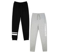 Jogginghose BONPRIX, Mädchen, Gr. 176/182, N-Gr, schwarz (schwarz, hellgrau meliert), Obermaterial: 60% Baumwolle, 40% Polyester, unifarben mit Farbeinsatz, Hosen Jogginghose, aus Baumwoll-Mix, mit Ei