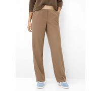 Jogginghose BRAX "Style MAINE", Damen, Gr. 36K (18), Kurzgrößen, hellbraun, Web, 53% Polyester, 43% Schurwolle, 4% Elasthan, Hosen Jogginghose (92711858-18) hellbraun