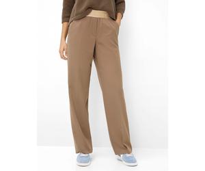 Jogginghose BRAX "Style MAINE", Damen, Gr. 46K (23), Kurzgrößen, hellbraun, Web, 53% Polyester, 43% Schurwolle, 4% Elasthan, Hosen Jogginghose (92711858-23) hellbraun