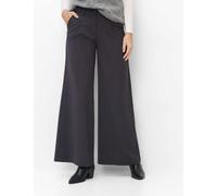 Jogginghose BRAX "Style MARLENE", Damen, Gr. 48 (L96), Langgrößen, grau, Web, 53% Polyester, 43% Schurwolle, 4% Elasthan, Hosen Jogginghose, Fluid Wool: Palazzohose im Wide Leg (31669040-96) grau