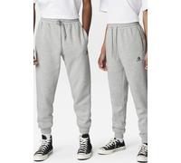 Jogginghose CONVERSE "GO-TO EMBROIDERED STAR CHEVRON BRUSHED BACK FLEECE SWEATPANT", Herren, Gr. XXL, N-Gr, grau (vintage grau heather), angeraute Sweatware, Obermaterial: 80% Baumwolle, 20% Polyester