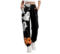 Jogginghose Damen Haremshose Loose Yoga Hosen Sporthosen Elastischer Bund Sweatpants High Waist Sweatpants Gradient Print Freizeithose Gothic Hose Halloween Kostüm Skull Motiv Jogginghose Sporthose