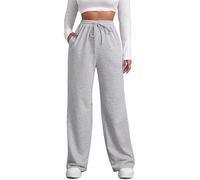Jogginghose Damen Lange Beine Sporthose Laufhose High Waist Stretch Yogahose Jogging Hose mit Tunnelzug Fitnesshose Straight Leg Trainingshose Baggy Comfort Stoffhose Freizeithose Gym Workout