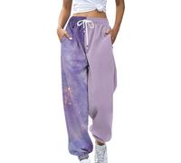 Jogginghose Damen, Prime 2024 Angebote, Damen Jogginghose Zweifarbige Hose Freizeithose Hohe Taille Sporthose Trainingshose Sweatpants Baggy Sweathose Dreiviertel Jogginghose Damen