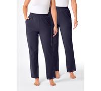 Jogginghose FEEL GOOD, Damen, Gr. 20/21, Kurzgrößen, blau (marine), 100% Baumwolle, unifarben, Hosen Jogginghose (36172402-20) marine