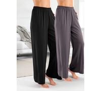 Jogginghose FEEL GOOD, Damen, Gr. 40/42, Normalgrößen, schwarz (schwarz, anthrazit), 50% Baumwolle, 50% Viskose, unifarben, Hosen Jogginghose (74457843-40) schwarz, anthrazit