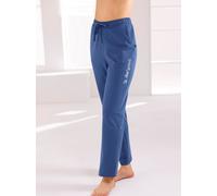 Jogginghose FEEL GOOD, Damen, Gr. 52/54, Normalgrößen, blau (jeansblau), 95% Baumwolle, 5% Elasthan, unifarben, Hosen Jogginghose (99590822-52) jeansblau