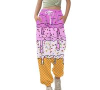 Jogginghose für Jungen, hohe Taille, gerades Bein, übergroß, weich, Baggy-Trainingshose, elastisch mit Taschen, klassische Kinder-Sportbekleidung, violett, 3-4 Years