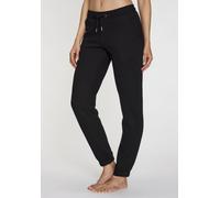 Jogginghose H.I.S, Damen, Gr. 52/54, N-Gr, schwarz, angeraute Sweatware, Obermaterial: 50% Polyester, 30% Viskose, 20% Baumwolle, unifarben, Basic, bequem knöchellang, Hosen Jogginghose, innen weich a