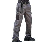 Jogginghose Herren Hose Chino Cargo Hose Baumwolle Casual Jogger Männer Modern Sport Jogginghosen für Herren Sweatpants mit elastischem Bund Kordelzug Taschen (Grey, XXL)