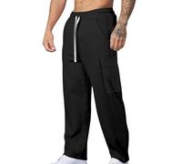 Jogginghose Herren Jogginghose Herren Lang Hosen Herren Trousers for Men Herren Jogginghose Baumwolle Gym Hose Herren Trainingsanzug Herren Cargo Jogginghose Herren Trainingsanzug Chinohose(Schwarz,M)