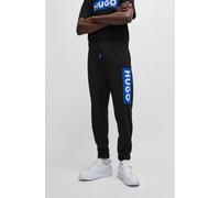 Jogginghose HUGO BLUE "Nuram", Herren, Gr. L, N-Gr, schwarz (schwarz001), Sweatware, Obermaterial: 100% Baumwolle, unifarben, regular fit lang, Hosen Jogginghose, mit großem Logo-Print (85630714-L) sc