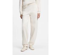 Jogginghose HUGO "Nuembrie", Damen, Gr. XXL, N-Gr, weiß (open weiß 110), Web, Obermaterial: 100% Baumwolle, unifarben, relaxed fit lang, Hosen Jogginghose, aus Baumwolle mit Logostickerei, Relaxed Fit