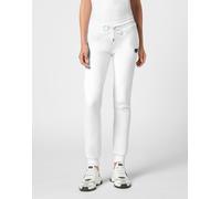 Jogginghose PHILIPP PLEIN "Iconic Plein", Mädchen, Gr. M, US-Größen, 01, weiß, Obermaterial: 100% Baumwolle, Hosen Jogginghose (18478449-M) 01, weiß