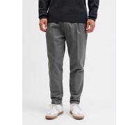 Jogginghose JACK & JONES "JPSTACE CEASER STRUCTURE JOGGER", Herren, Gr. S, N-Gr, grau (castlerock), Web, Obermaterial: 100% Baumwolle, unifarben, regular fit knöchellang, Hosen Jogginghose (15973866-S