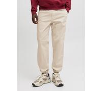 Jogginghose JACK & JONES "JPSTKANE TROY CUFFED JOGGER SN", Herren, Gr. XS, N-Gr, gelb (moonbeam), Web, Obermaterial: 100% Baumwolle, unifarben, relaxed fit normal, Hosen Jogginghose (30683442-XS) moon