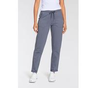 Jogginghose KANGAROOS, Damen, Gr. 34, N-Gr, grau (blau, anthrazit), Sweatware, Obermaterial: 95% Baumwolle, 5% Elasthan, bedruckt, unifarben, bequem knöchellang, Hosen Jogginghose, mit großen Taschen,