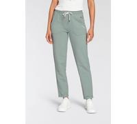 Jogginghose KANGAROOS, Damen, Gr. 44, N-Gr, grün (khaki, gau), Sweatware, Obermaterial: 95% Baumwolle, 5% Elasthan, bedruckt, unifarben, bequem knöchellang, Hosen Jogginghose, mit großen Taschen (8199