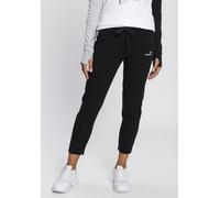 Jogginghose KANGAROOS, Damen, Gr. 44, N-Gr, schwarz, Sweatware, Obermaterial: 95% Baumwolle, 5% Elasthan, kontrastfarbene Details, unifarben, bequem knöchelfrei, Hosen Jogginghose, mit Kordelzug, knöc