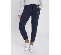 Jogginghose KANGAROOS, Damen, Gr. 48, N-Gr, blau (marine), Sweatware, Obermaterial: 95% Baumwolle, 5% Elasthan, kontrastfarbene Details, unifarben, bequem knöchelfrei, Hosen Jogginghose, in 7/8-Länge