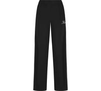 Jogginghose KARL KANI "Karl Kani Kani Script Sidestripe Trackpants", Damen, Gr. XS, US-Größen, schwarz (schwarz, vanilla), 55% Polyester, 39% Baumwolle, 6% Elasthan, relaxed fit, Hosen Jogginghose (86