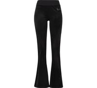 Jogginghose KARL KANI "Karl Kani Signature Rhinestone Velours Trackpants", Damen, Gr. S, US-Größen, schwarz, 93% Polyester, 7% Elasthan, slim fit, Hosen Jogginghose (98598426-S) schwarz