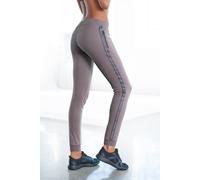 Jogginghose LASCANA ACTIVE, Damen, Gr. XL (48/50), N-Gr, grau (stone), Interlock, Obermaterial: 100% Baumwolle, unifarben, bequem lang, Hosen Jogginghose, mit Reißverschlusstaschen (99648940-XL) stone