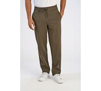 Jogginghose LINDBERGH, Herren, Gr. L, N-Gr, braun (true army), Web, Obermaterial: 75% Polyester, 22% Viskose, 3% Elasthan, unifarben, lang, Hosen Jogginghose, mit elastischem Bund mit Kordelzug (72321