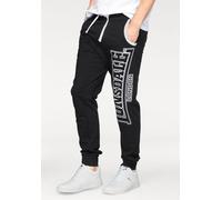 Jogginghose LONSDALE "MARLDON", Herren, Gr. XL (52), N-Gr, schwarz, angeraute Sweatware, Obermaterial: 60% Baumwolle, 40% Polyester, unifarben, schmal lang, Hosen Jogginghose (670391-XL) schwarz